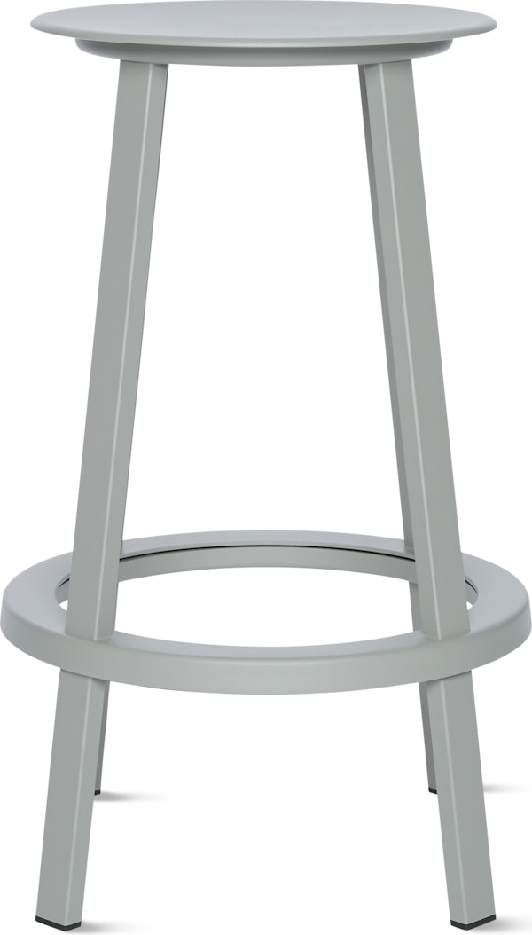 A sky grey Revolver Counter Stool viewed from the side